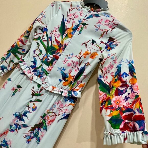 HUNTER BELL DRESS SZ 4 WILDFLOWERS RUFFLE TIERED EMBELLISHMENT AESTHETIC CHIC - Picture 15 of 16